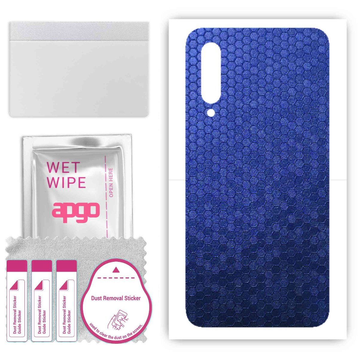 Folia naklejka skórka strukturalna na TYŁ do Xiaomi Mi 9 -  Plaster Miodu Niebieski - apgo SKINS