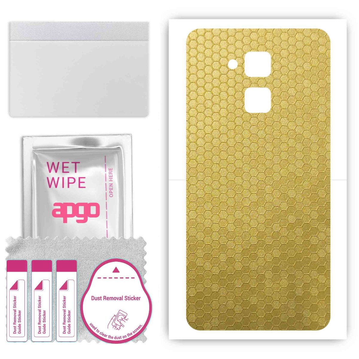 Folia naklejka skórka strukturalna na TYŁ do Asus Zenfone 3 Max ZC553KL -  Plaster Miodu Złoty - apgo SKINS