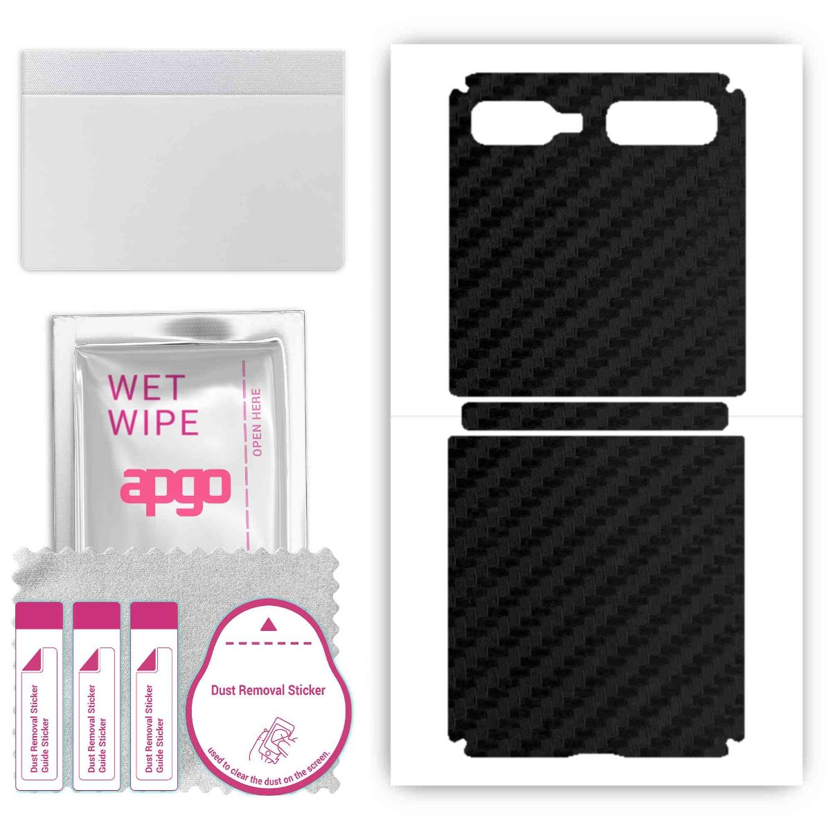 Folia naklejka skórka strukturalna na TYŁ do Samsung Galaxy Z Flip 5G - Carbon - apgo SKINS