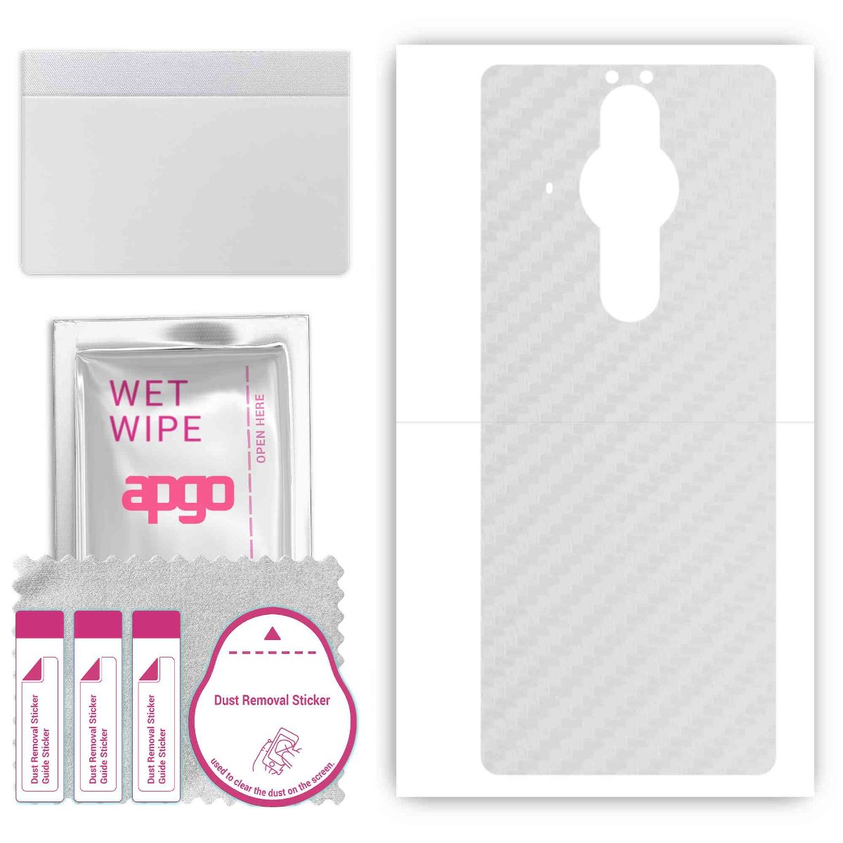 Folia naklejka skórka strukturalna na TYŁ do Sony Xperia PRO -  Carbon Przezroczysty - apgo SKINS