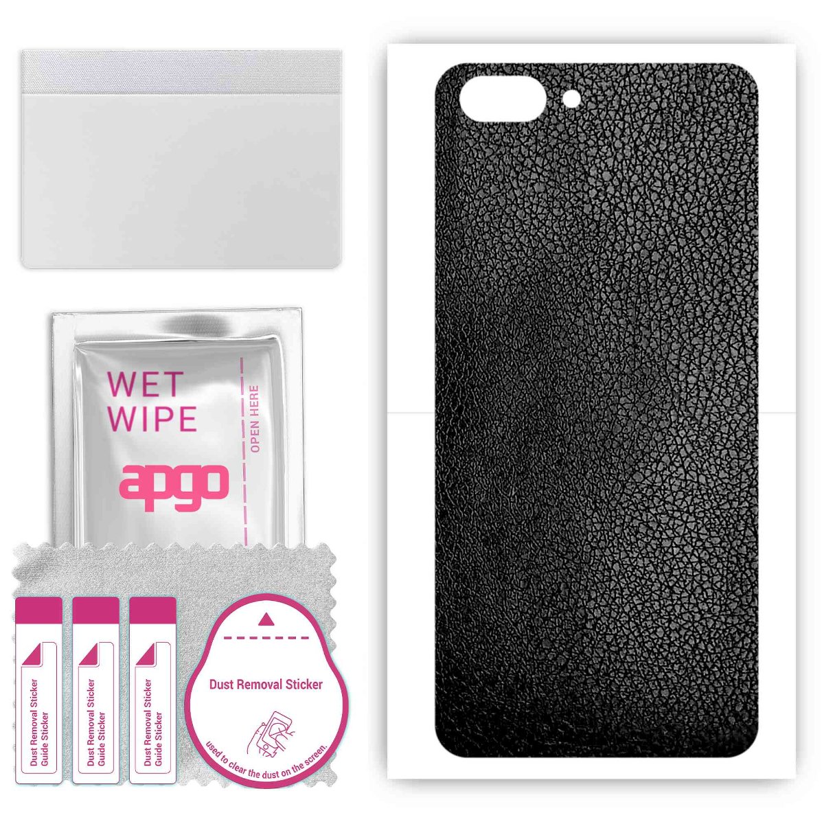 Folia naklejka skórka strukturalna na TYŁ do Realme C1 -  Skóra Czarna - apgo SKINS