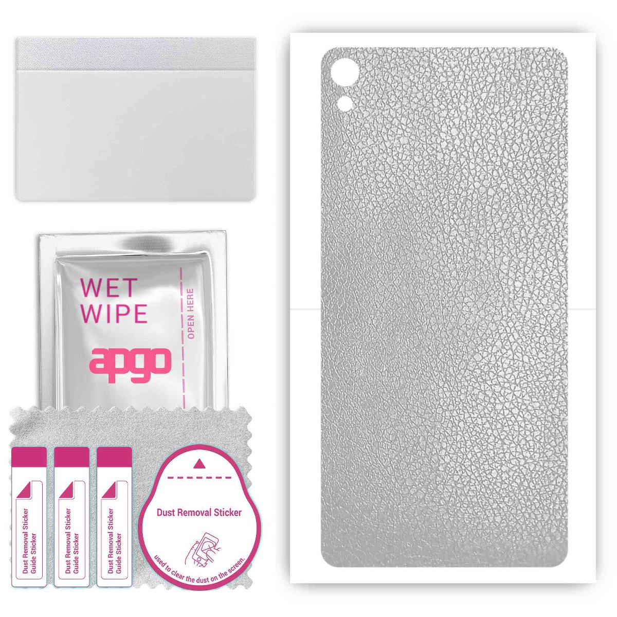 Folia naklejka skórka strukturalna na TYŁ do Sony Xperia L1 -  Skóra Srebrna - apgo SKINS