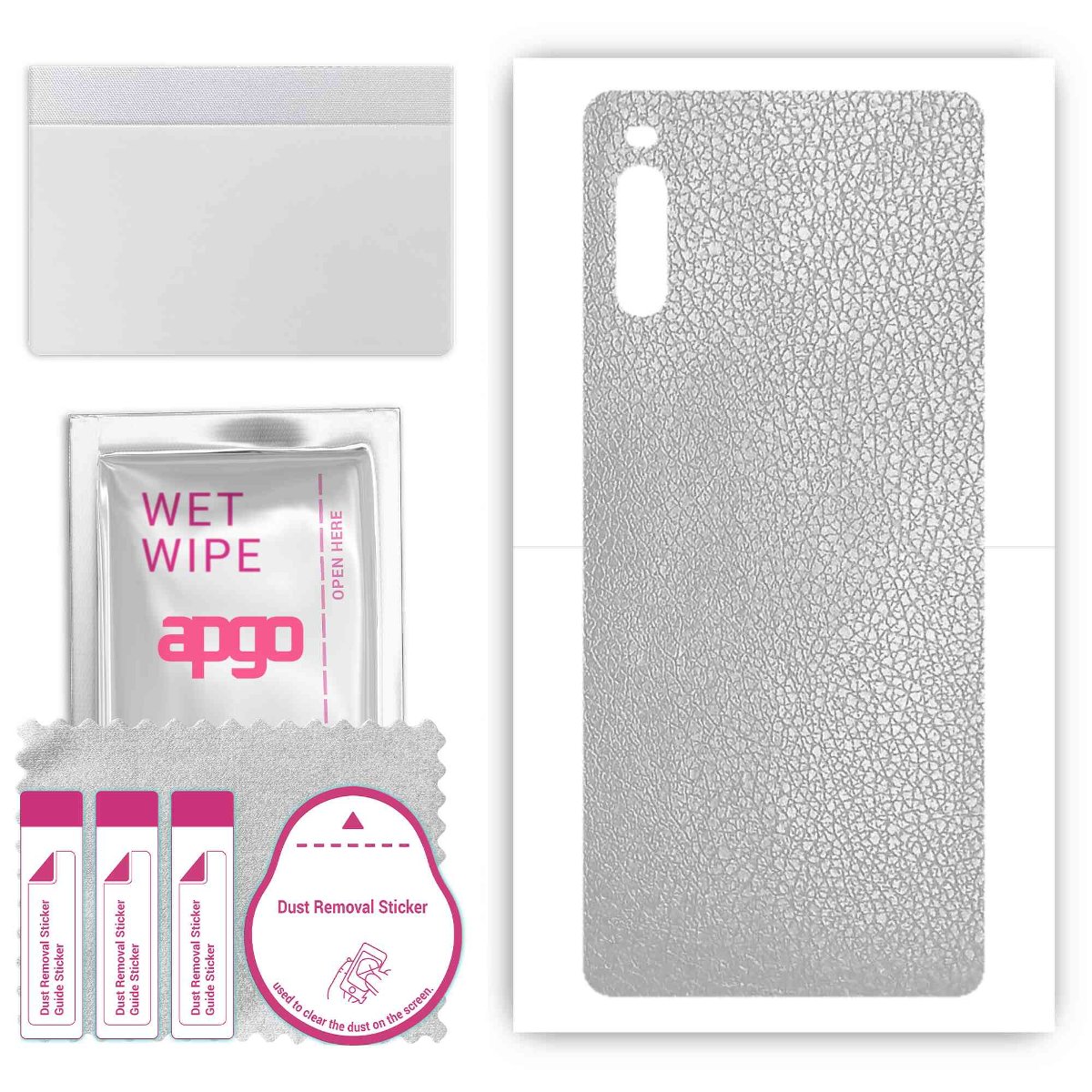 Folia naklejka skórka strukturalna na TYŁ do Sony Xperia L4 -  Skóra Srebrna - apgo SKINS