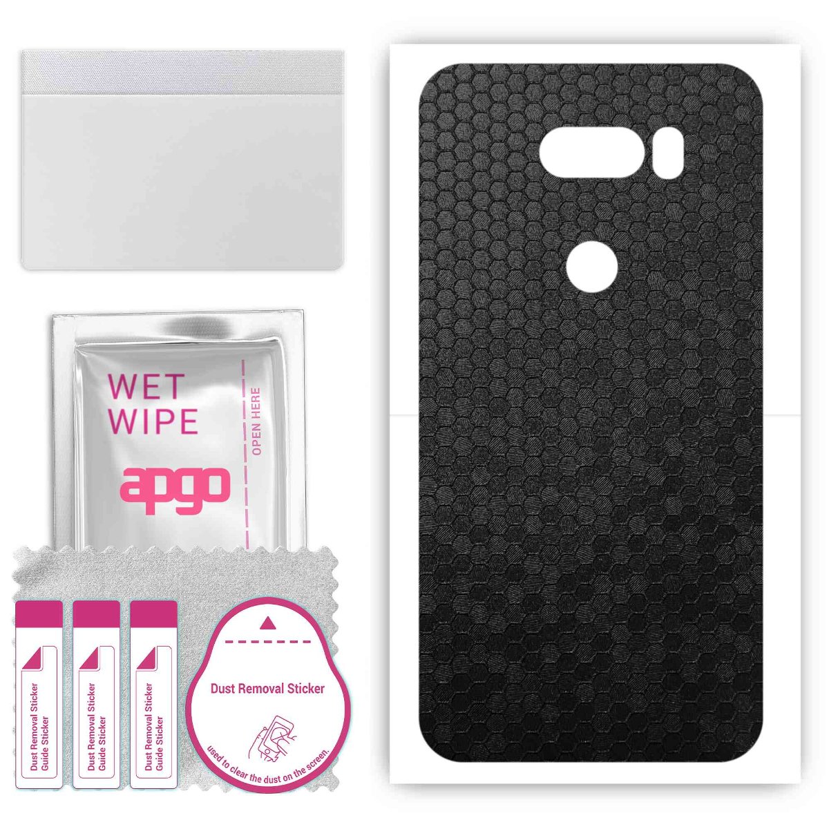 Folia naklejka skórka strukturalna na TYŁ do LG V30S ThinQ -  Plaster Miodu Czarny - apgo SKINS