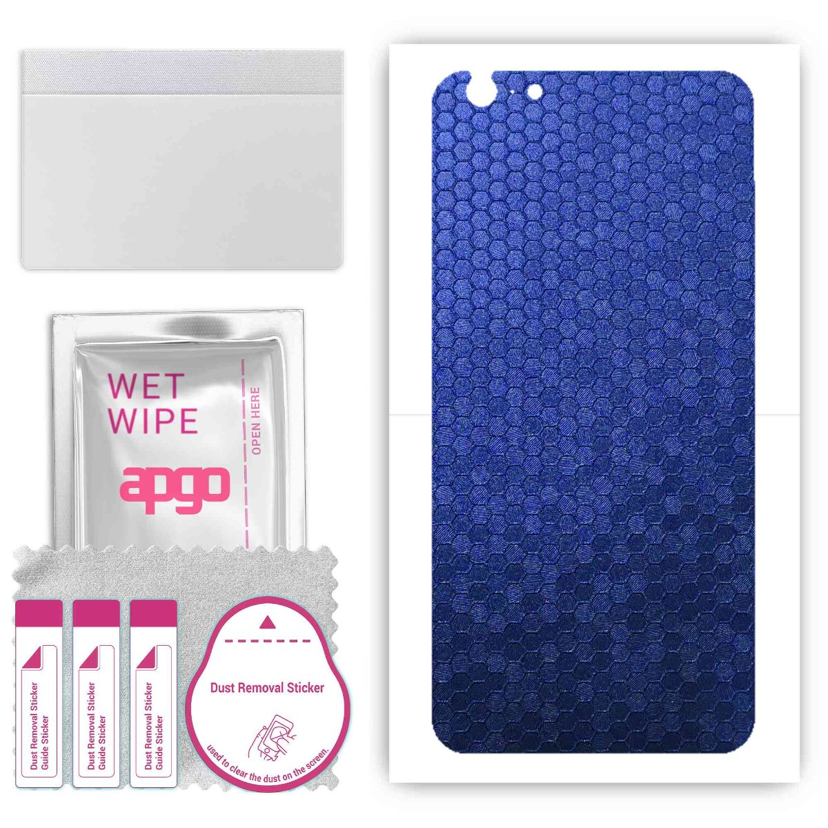 Folia naklejka skórka strukturalna na TYŁ do Apple iPhone 6s Plus -  Plaster Miodu Niebieski - apgo SKINS