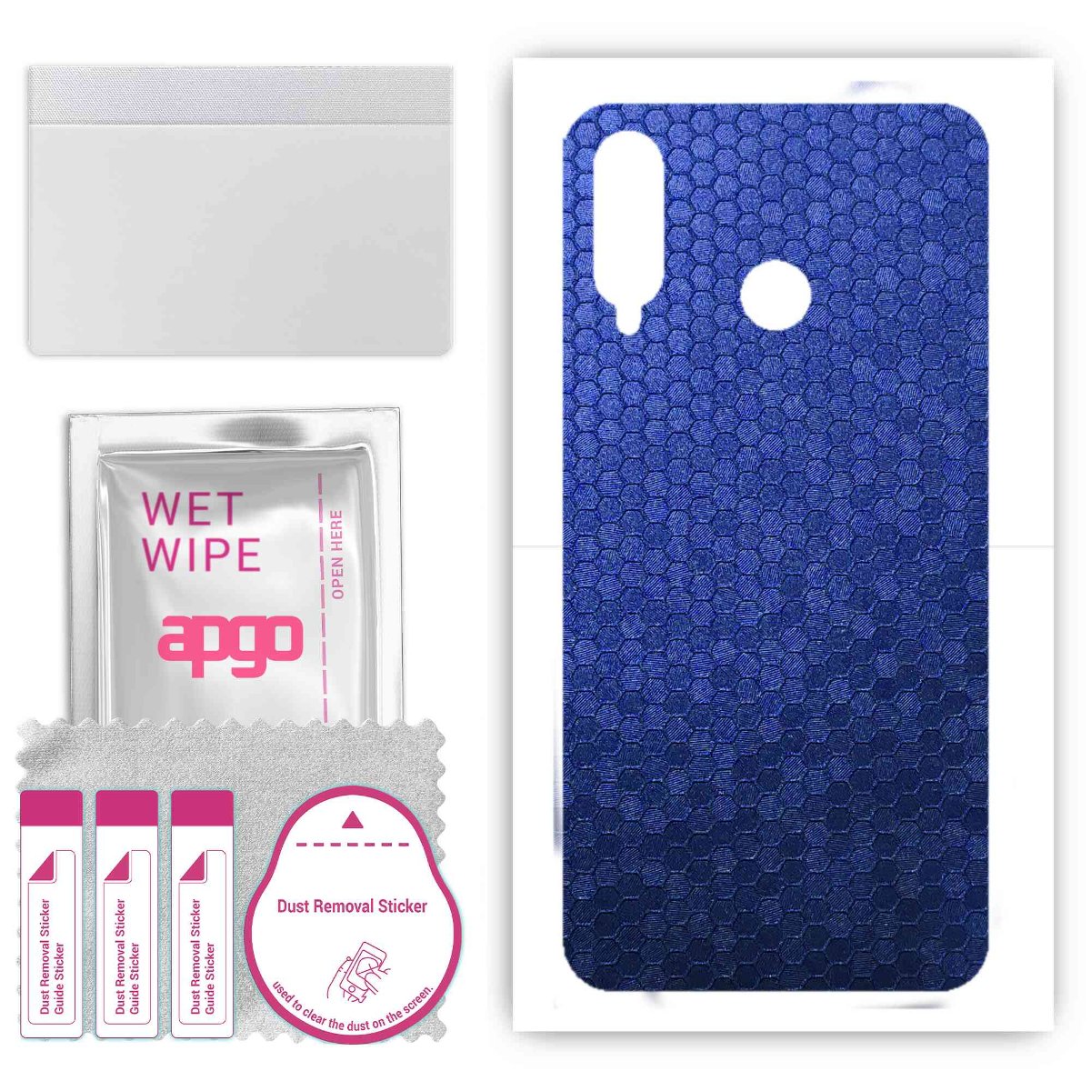 Folia naklejka skórka strukturalna na TYŁ do Huawei P30 lite New Edition -  Plaster Miodu Niebieski - apgo SKINS