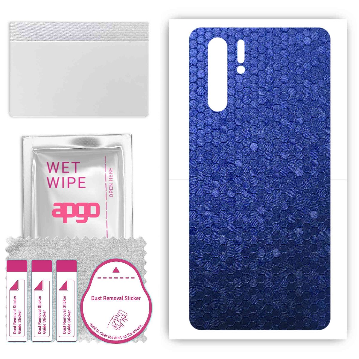 Folia naklejka skórka strukturalna na TYŁ do Huawei P30 Pro -  Plaster Miodu Niebieski - apgo SKINS