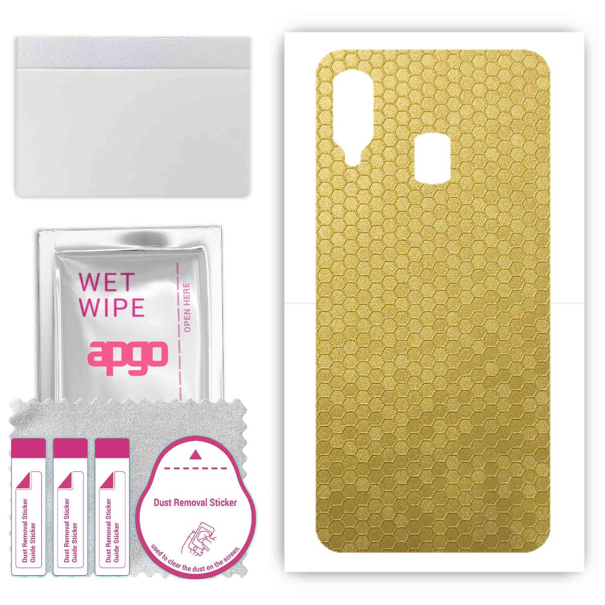 Folia naklejka skórka strukturalna na TYŁ do Samsung Galaxy A40 -  Plaster Miodu Złoty - apgo SKINS