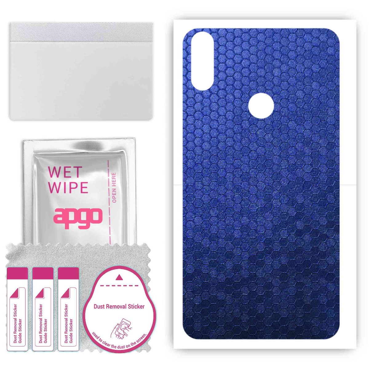 Folia naklejka skórka strukturalna na TYŁ do Motorola One Power (P30 Note) -  Plaster Miodu Niebieski - apgo SKINS