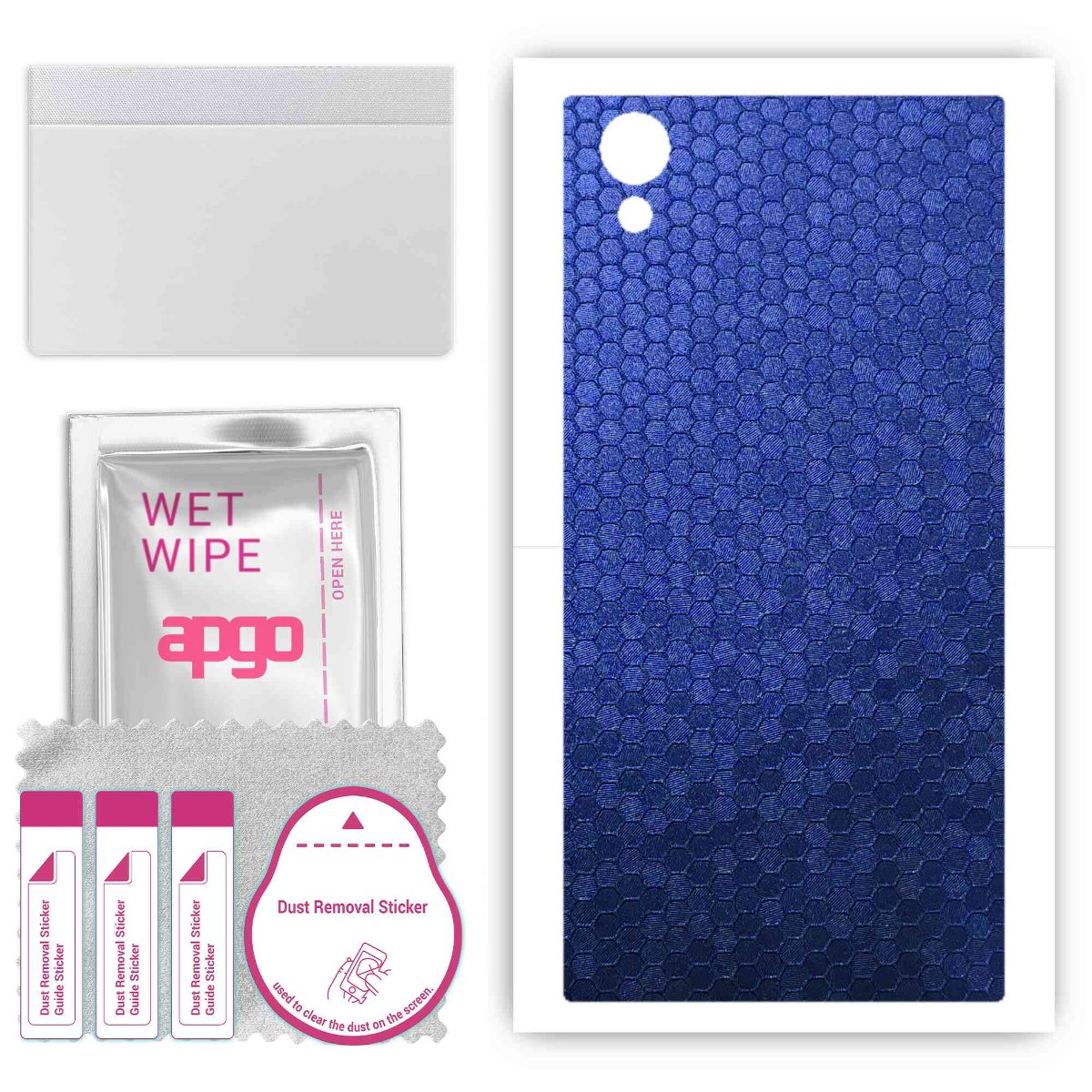 Folia naklejka skórka strukturalna na TYŁ do Sony Xperia XA1 Plus -  Plaster Miodu Niebieski - apgo SKINS