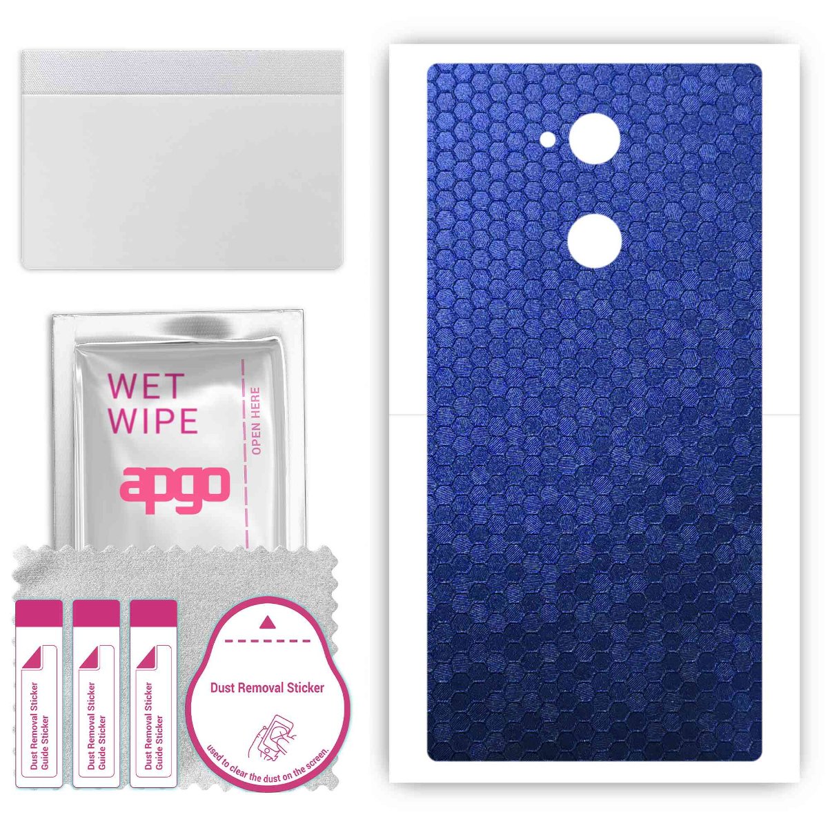 Folia naklejka skórka strukturalna na TYŁ do Sony Xperia XA2 Plus -  Plaster Miodu Niebieski - apgo SKINS