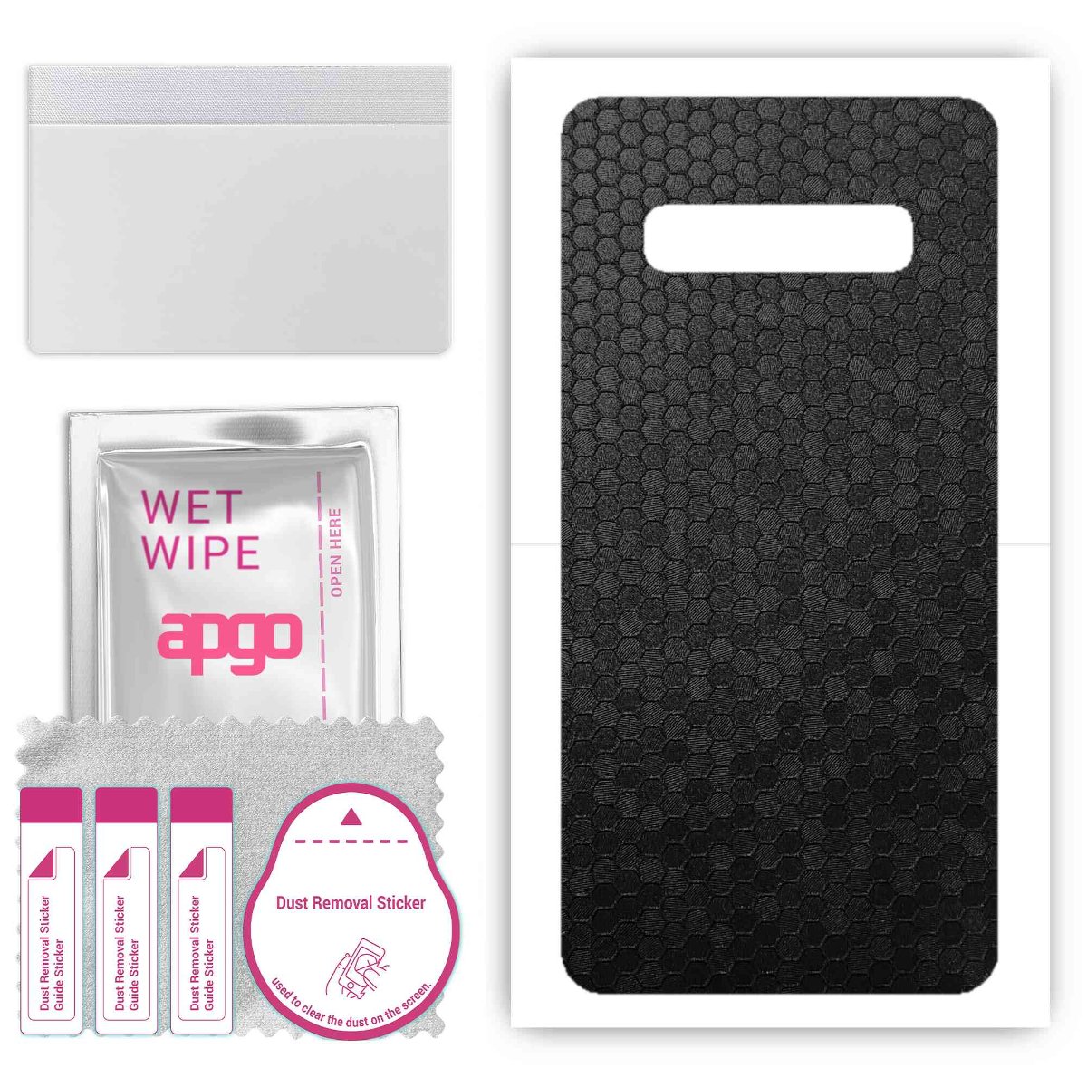 Folia naklejka skórka strukturalna na TYŁ do Samsung Galaxy S10 -  Plaster Miodu Czarny - apgo SKINS