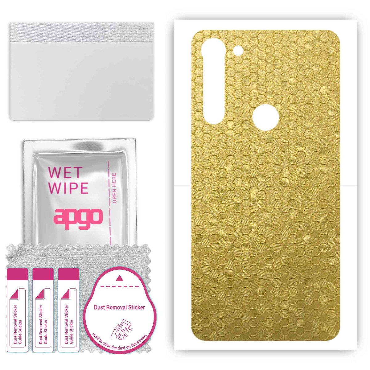 Folia naklejka skórka strukturalna na TYŁ do Motorola Moto G8 Power -  Plaster Miodu Złoty - apgo SKINS