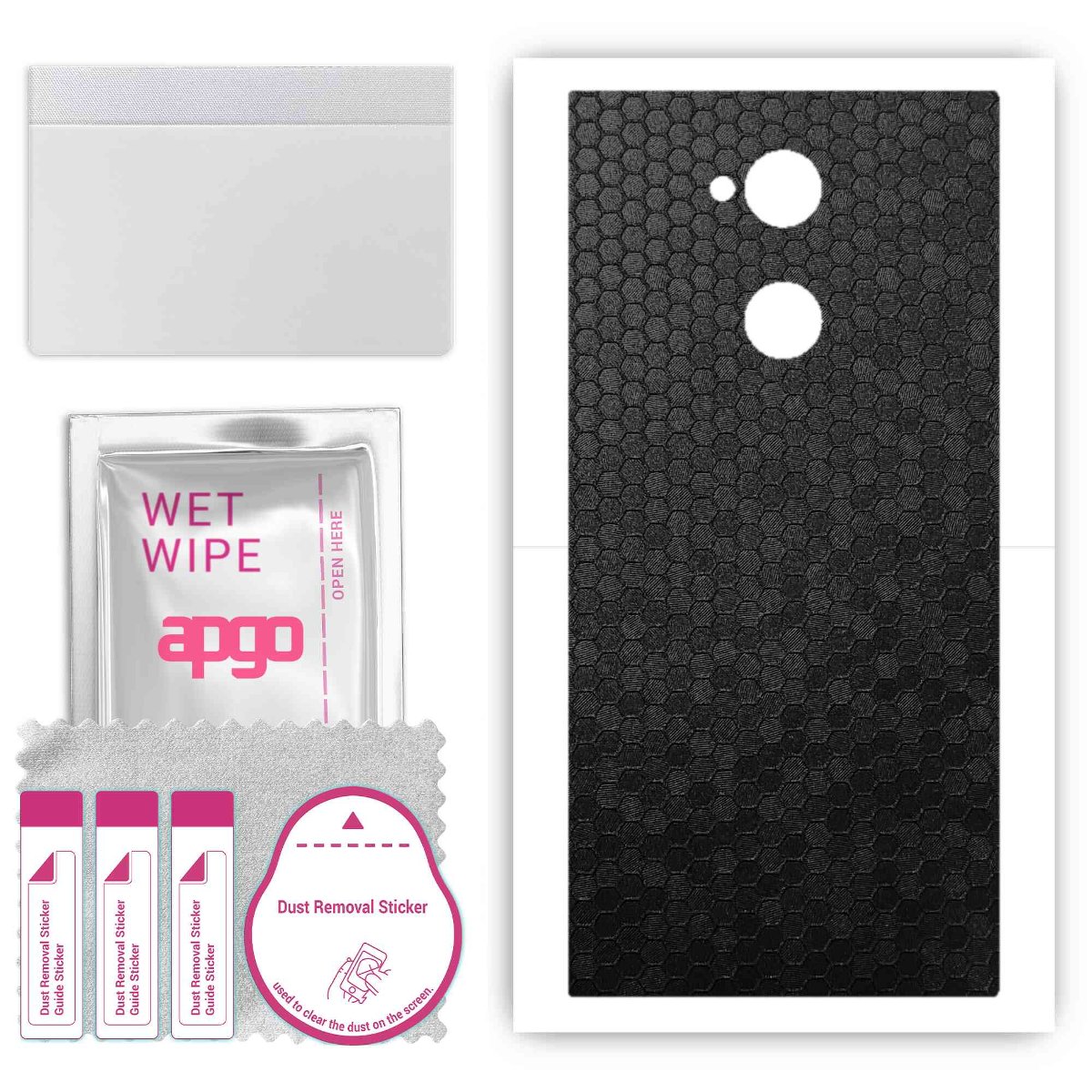 Folia naklejka skórka strukturalna na TYŁ do Sony Xperia XA2 Ultra -  Plaster Miodu Czarny - apgo SKINS