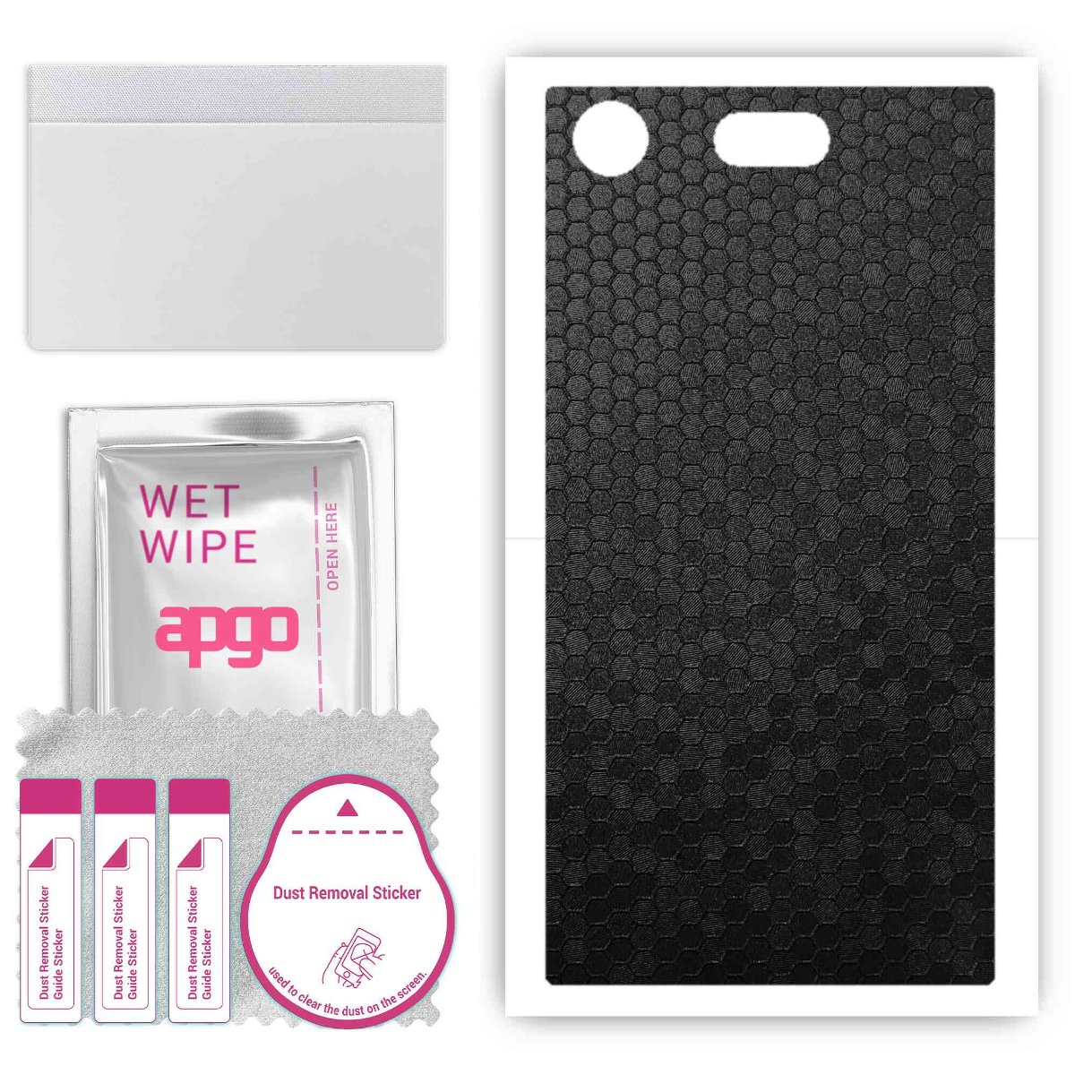 Folia naklejka skórka strukturalna na TYŁ do Sony Xperia XZ1 Compact -  Plaster Miodu Czarny - apgo SKINS