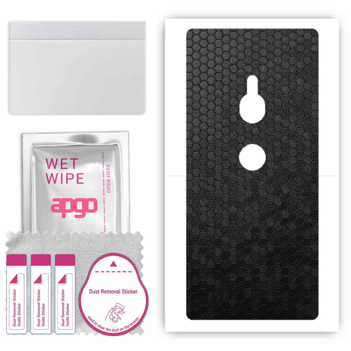 Folia naklejka skórka strukturalna na TYŁ do Sony Xperia XZ2 -  Plaster Miodu Czarny - apgo SKINS