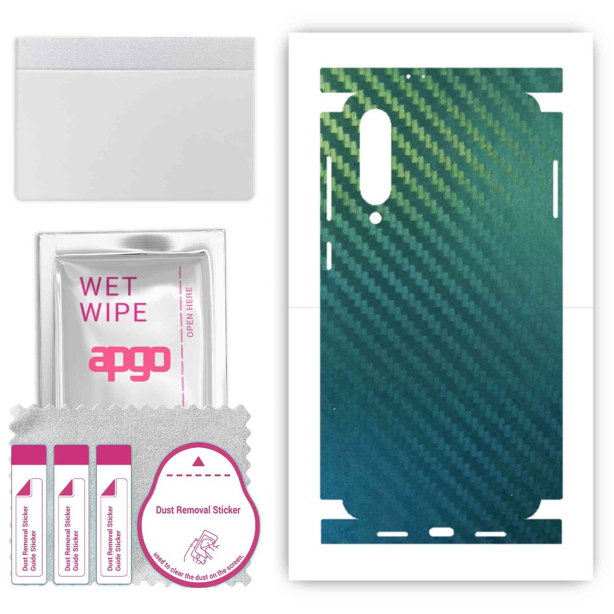 Folia naklejka skórka strukturalna na TYŁ+BOKI do Xiaomi Mi 9 SE -  Carbon Kameleon CAKA1 - apgo SKINS
