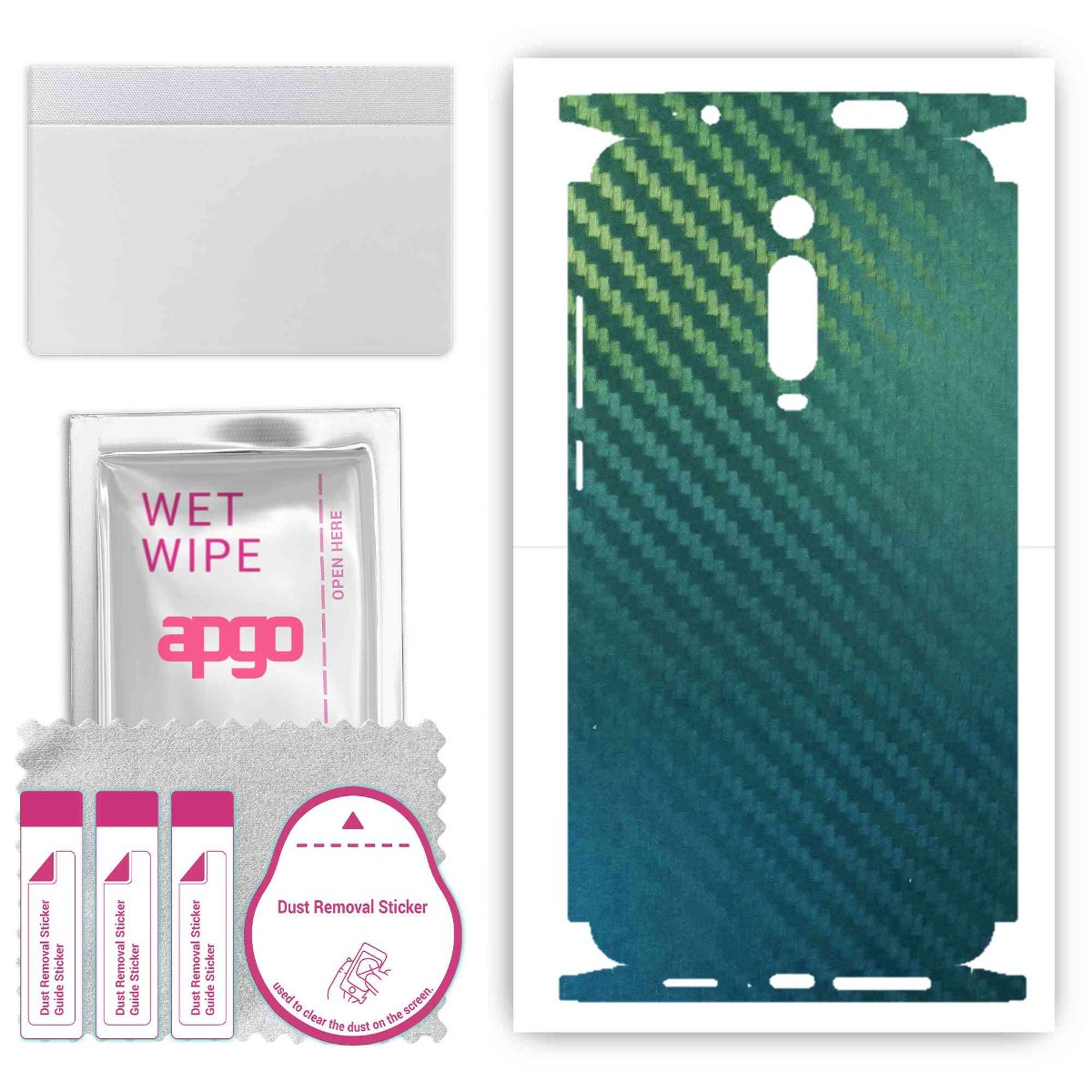 Folia naklejka skórka strukturalna na TYŁ+BOKI do Xiaomi Mi 9T -  Carbon Kameleon CAKA1 - apgo SKINS