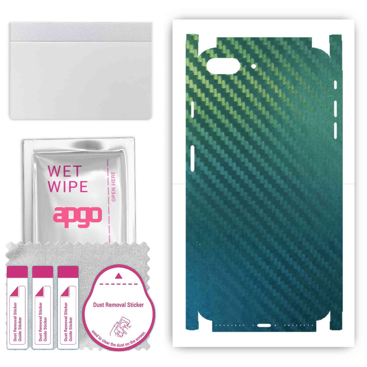 Folia naklejka skórka strukturalna na TYŁ+BOKI do Apple iPhone 8 Plus -  Carbon Kameleon CAKA1 - apgo SKINS