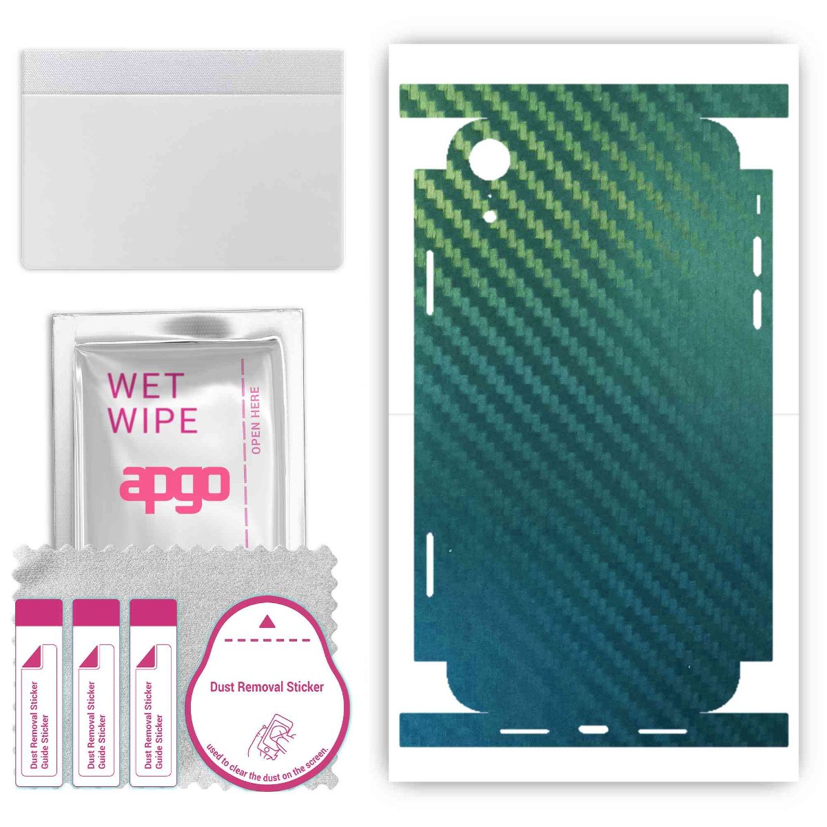 Folia naklejka skórka strukturalna na TYŁ+BOKI do Apple iPhone XR -  Carbon Kameleon CAKA1 - apgo SKINS