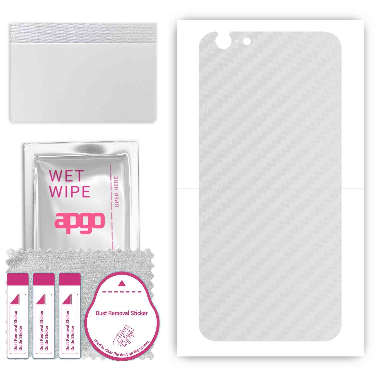 Folia naklejka skórka strukturalna na TYŁ do Apple iPhone 6 Plus -  Carbon Przezroczysty - apgo SKINS