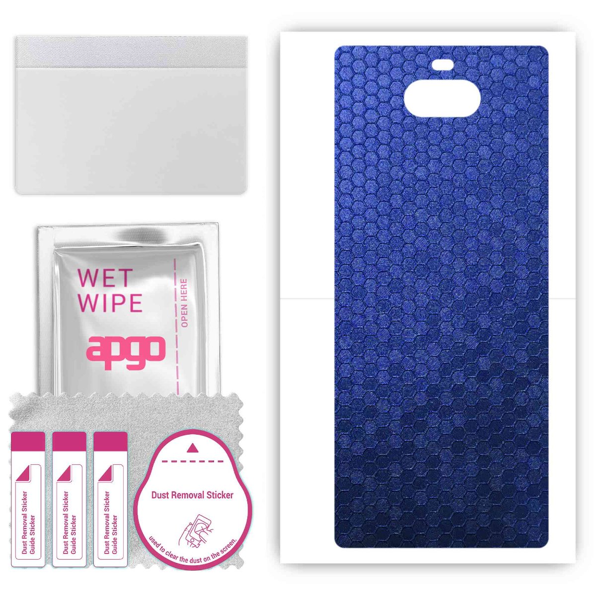 Folia naklejka skórka strukturalna na TYŁ do Sony Xperia 8 -  Plaster Miodu Niebieski - apgo SKINS