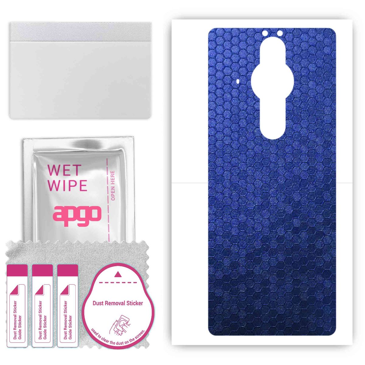 Folia naklejka skórka strukturalna na TYŁ do Sony Xperia PRO -  Plaster Miodu Niebieski - apgo SKINS