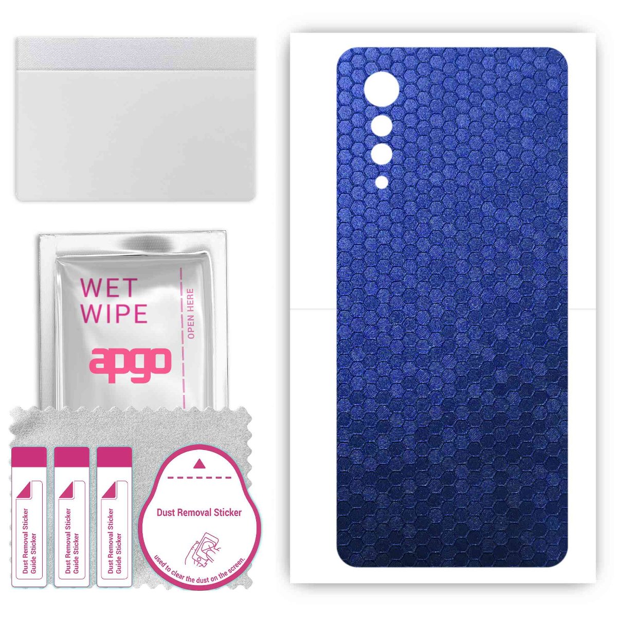 Folia naklejka skórka strukturalna na TYŁ do LG Velvet 5G UW -  Plaster Miodu Niebieski - apgo SKINS