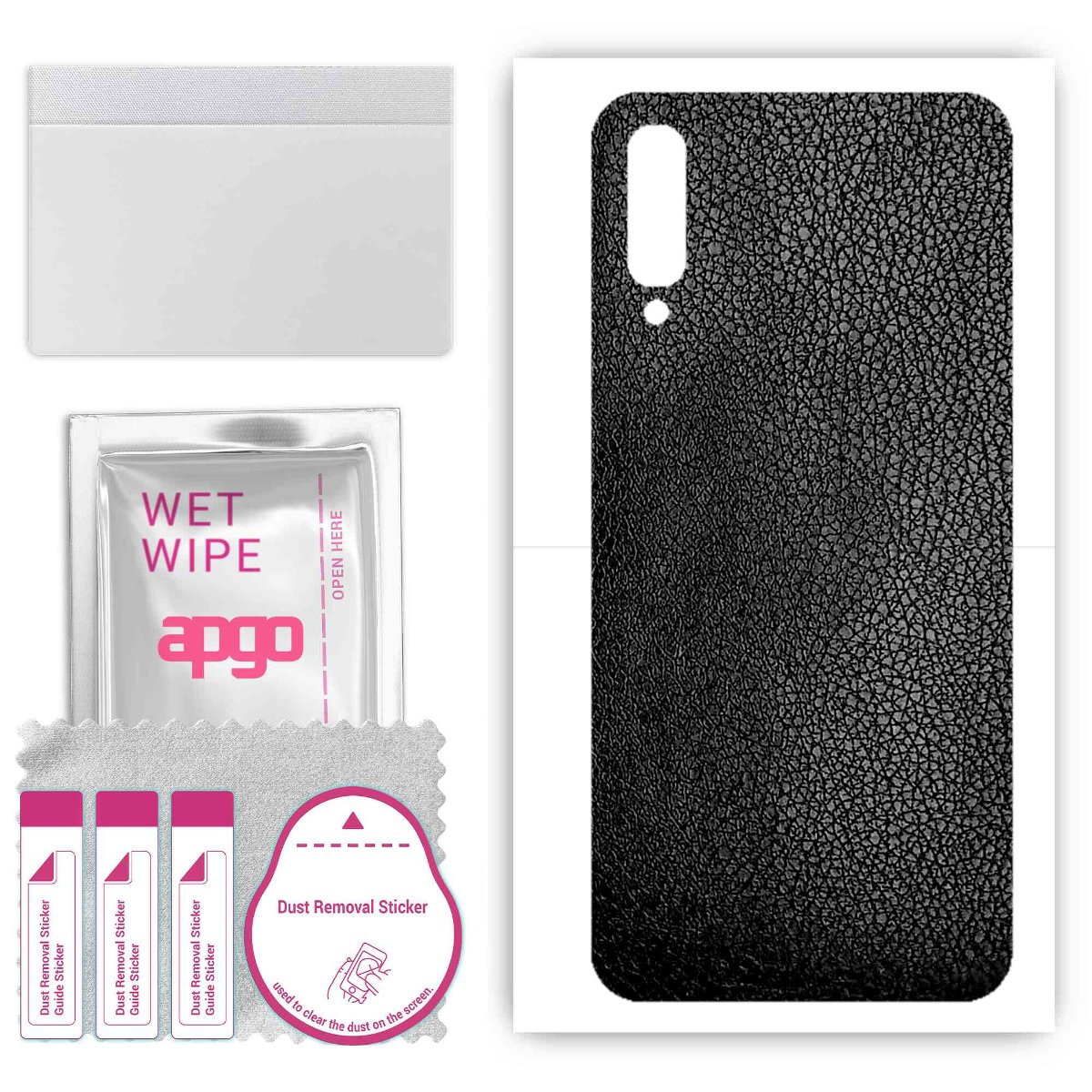 Folia naklejka skórka strukturalna na TYŁ do Samsung Galaxy A70 -  Skóra Czarna - apgo SKINS