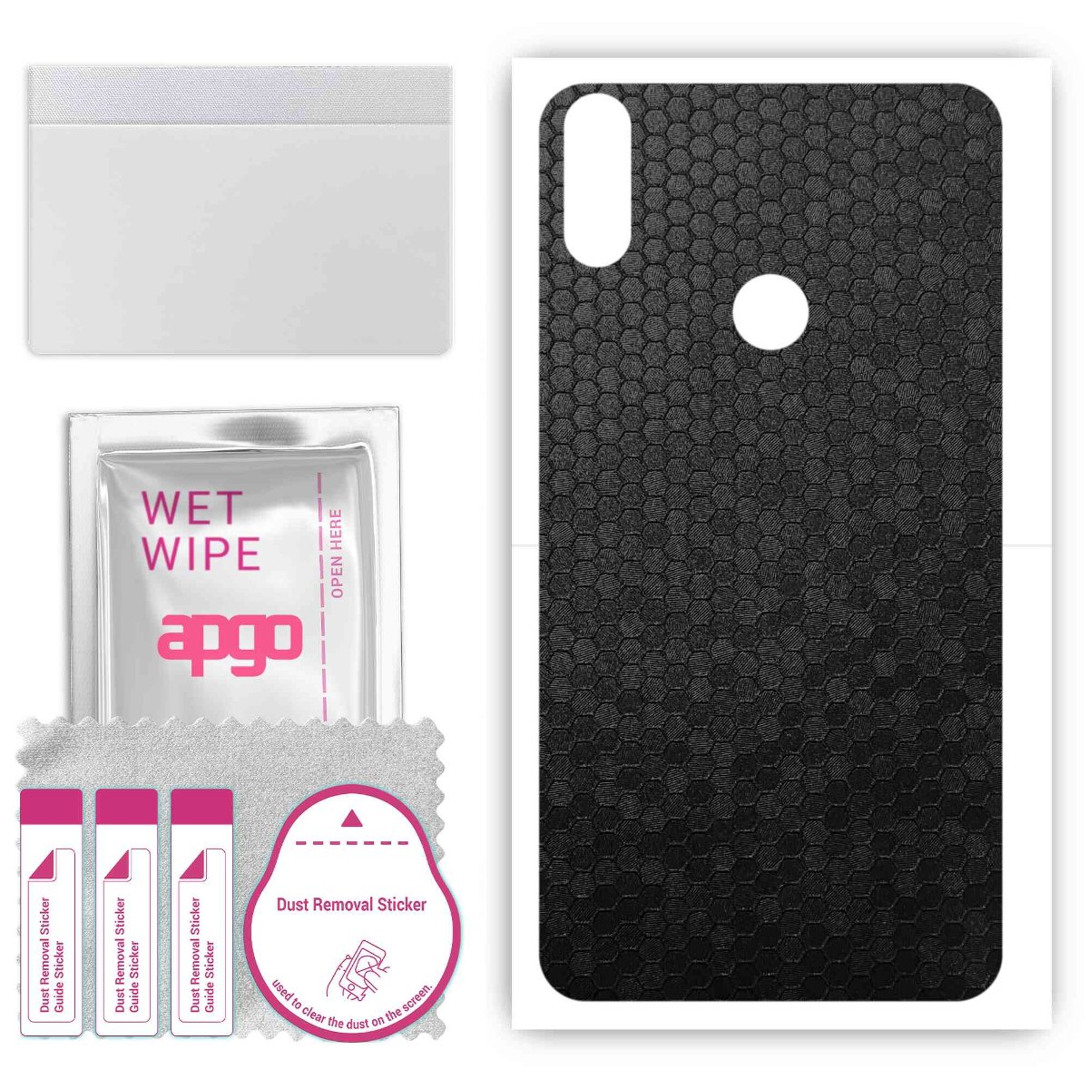 Folia naklejka skórka strukturalna na TYŁ do Motorola P30 -  Plaster Miodu Czarny - apgo SKINS
