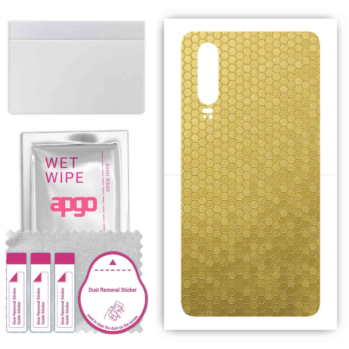 Folia naklejka skórka strukturalna na TYŁ do Huawei P30 -  Plaster Miodu Złoty - apgo SKINS