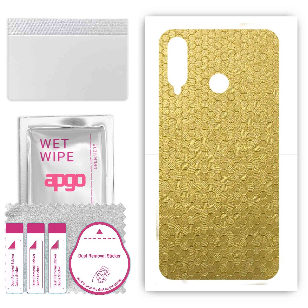 Folia naklejka skórka strukturalna na TYŁ do Huawei P30 lite New Edition -  Plaster Miodu Złoty - apgo SKINS