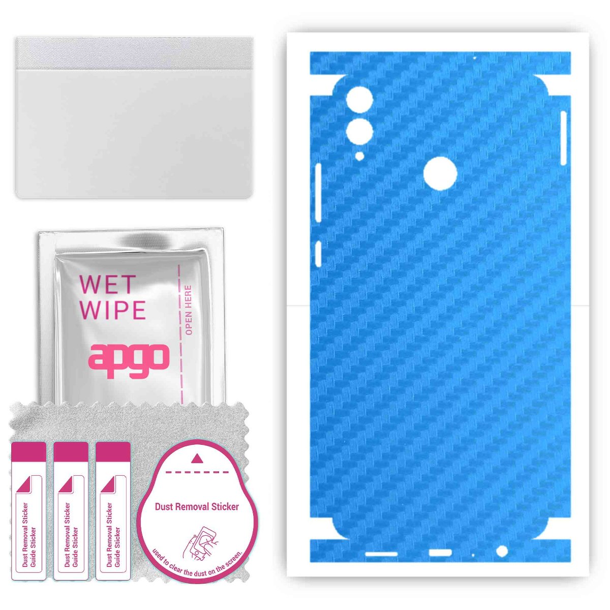 Folia naklejka skórka strukturalna na TYŁ+BOKI do Honor 8X -  Carbon Niebieski - apgo SKINS