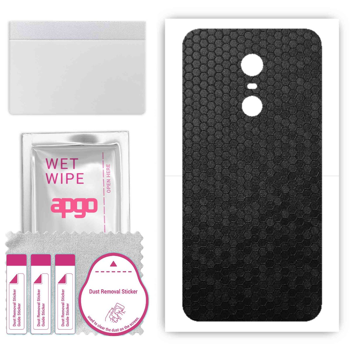 Folia naklejka skórka strukturalna na TYŁ do Xiaomi Redmi 5 Plus (Redmi Note 5) -  Plaster Miodu Czarny - apgo SKINS