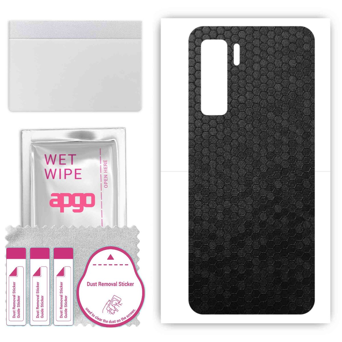 Folia naklejka skórka strukturalna na TYŁ do Huawei nova 7 SE 5G Youth -  Plaster Miodu Czarny - apgo SKINS