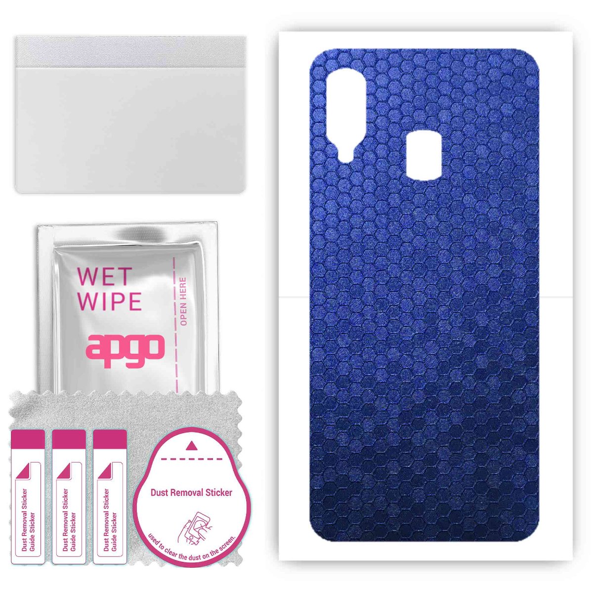 Folia naklejka skórka strukturalna na TYŁ do Samsung Galaxy A40 -  Plaster Miodu Niebieski - apgo SKINS