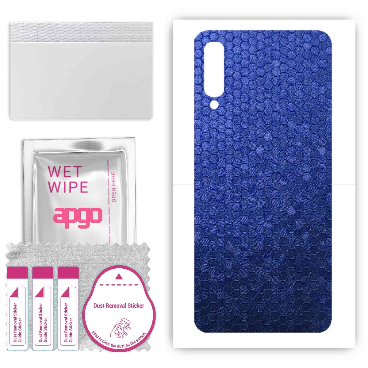 Folia naklejka skórka strukturalna na TYŁ do Samsung Galaxy A50 -  Plaster Miodu Niebieski - apgo SKINS