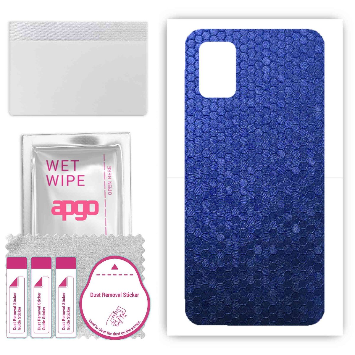 Folia naklejka skórka strukturalna na TYŁ do Samsung Galaxy A51 5G -  Plaster Miodu Niebieski - apgo SKINS