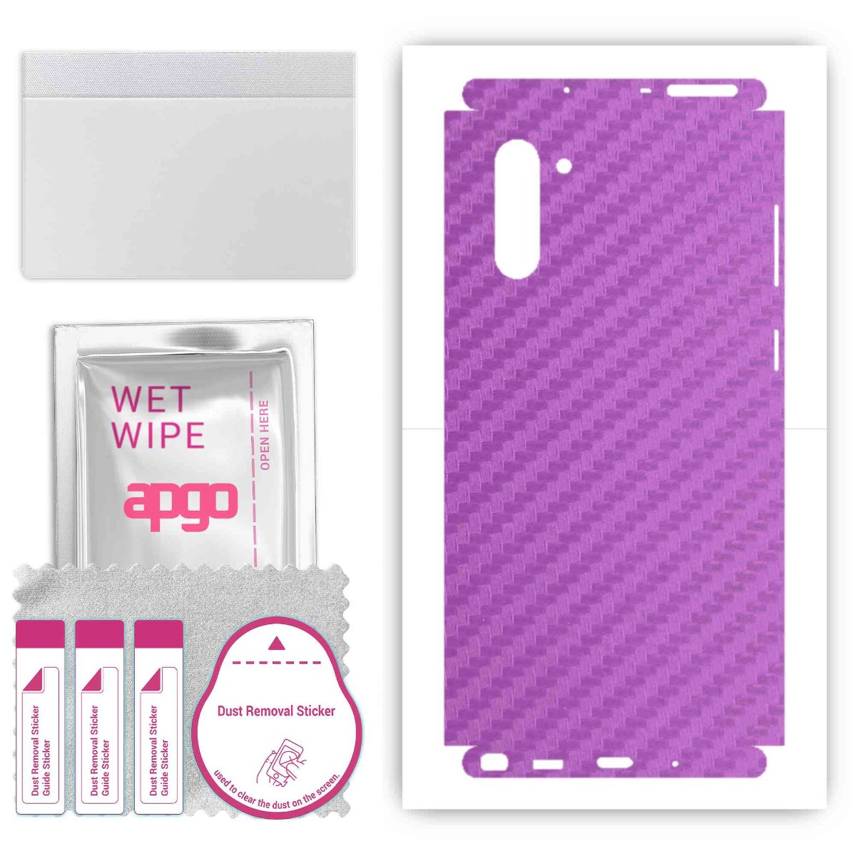 Folia naklejka skórka strukturalna na TYŁ+BOKI do Samsung Galaxy Note 10 -  Carbon Fioletowy - apgo SKINS
