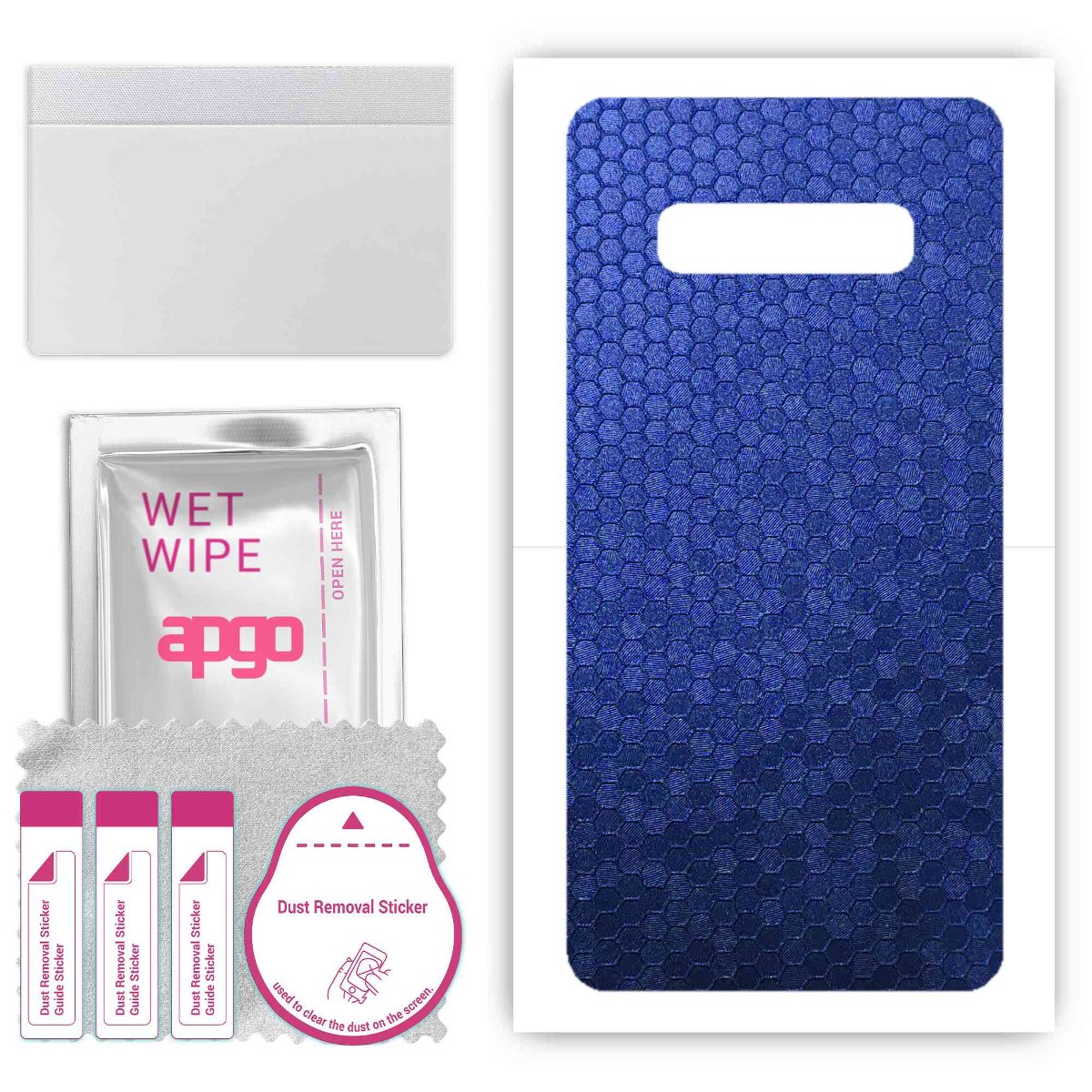 Folia naklejka skórka strukturalna na TYŁ do Samsung Galaxy S10+ - Plaster Miodu Niebieski - apgo SKINS