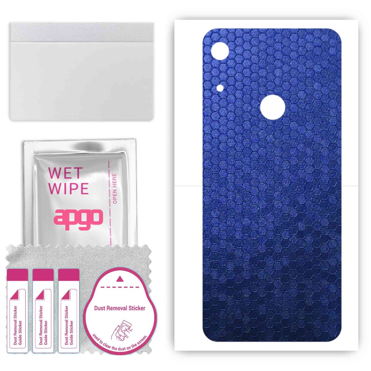 Folia naklejka skórka strukturalna na TYŁ do Honor 8A 2020 -  Plaster Miodu Niebieski - apgo SKINS