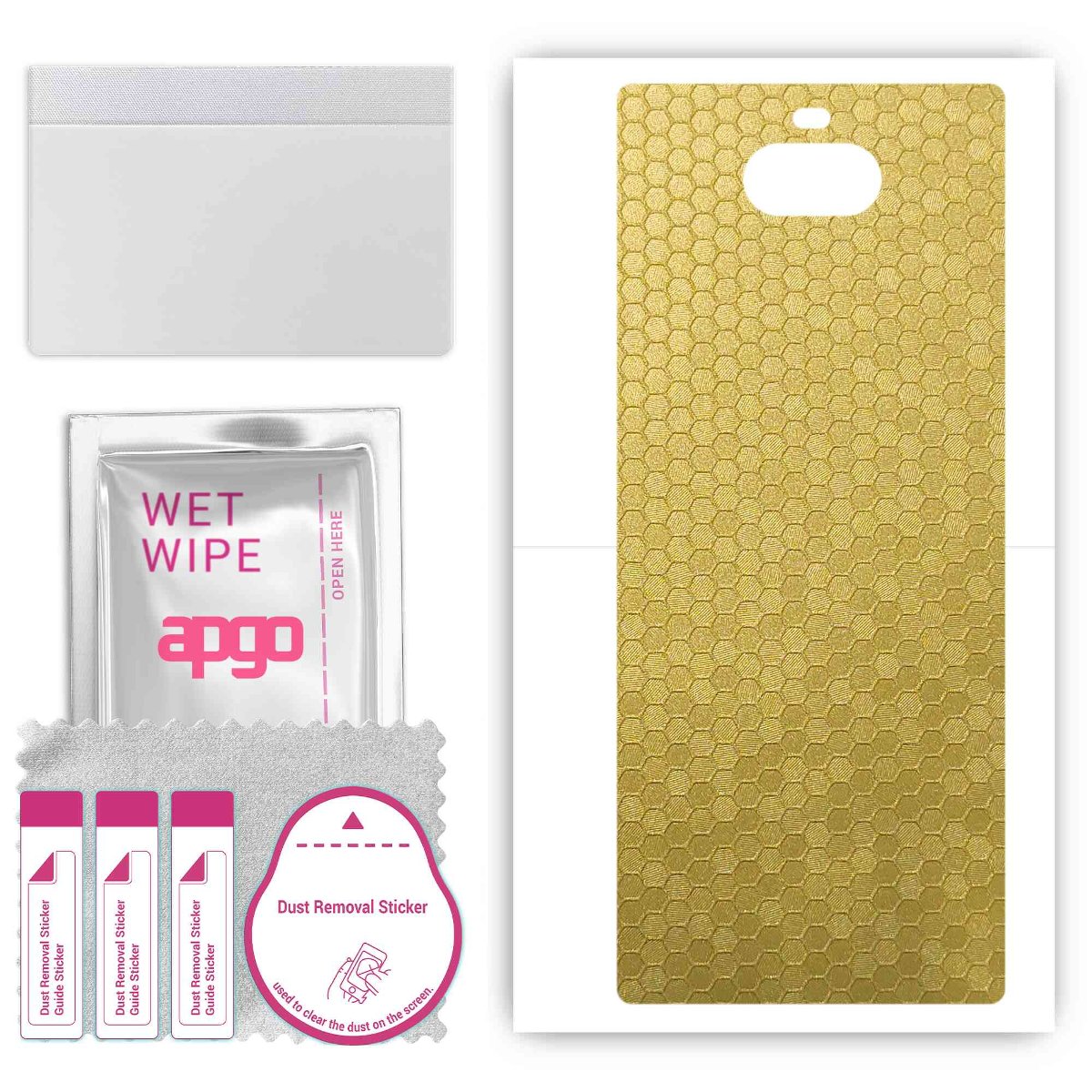 Folia naklejka skórka strukturalna na TYŁ do Sony Xperia 10 Plus -  Plaster Miodu Złoty - apgo SKINS