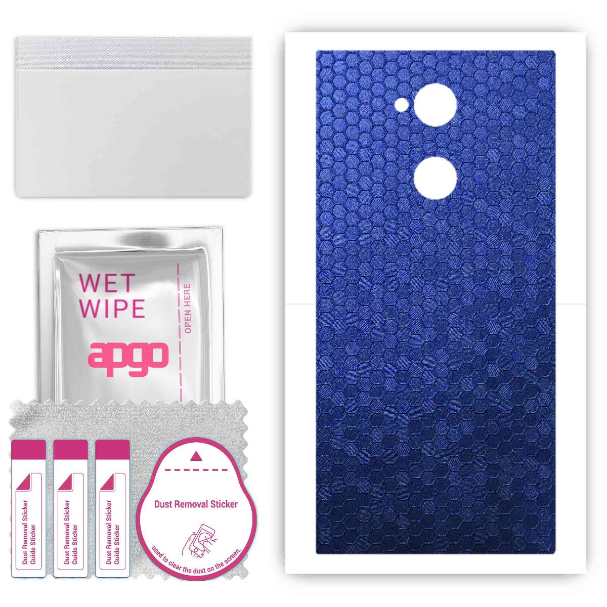 Folia naklejka skórka strukturalna na TYŁ do Sony Xperia XA2 Ultra -  Plaster Miodu Niebieski - apgo SKINS