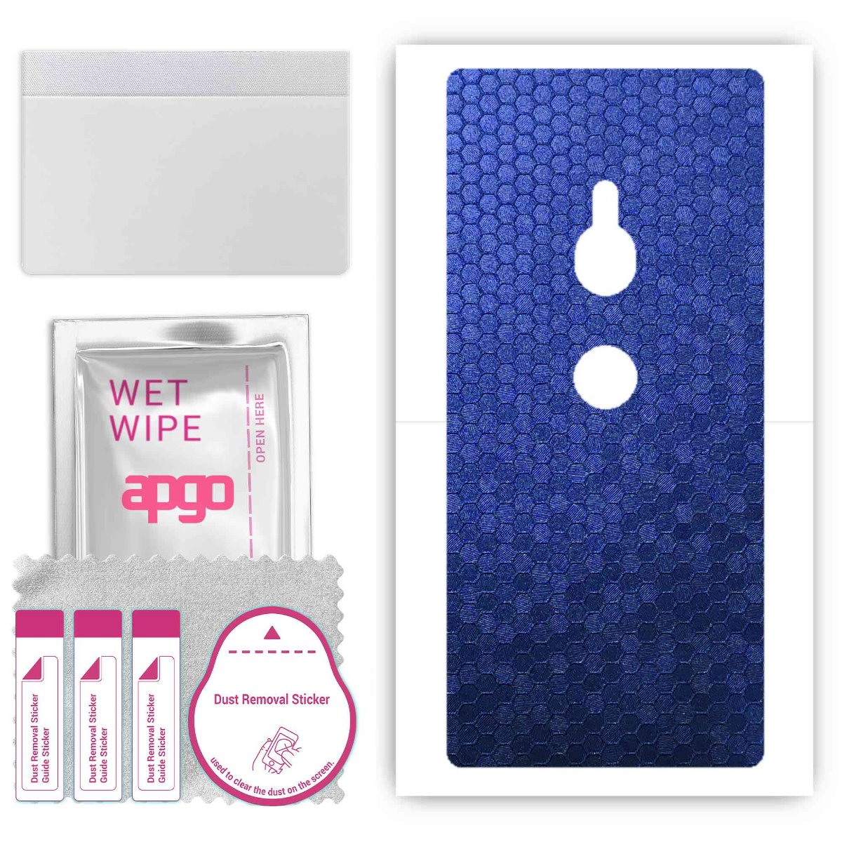 Folia naklejka skórka strukturalna na TYŁ do Sony Xperia XZ2 -  Plaster Miodu Niebieski - apgo SKINS