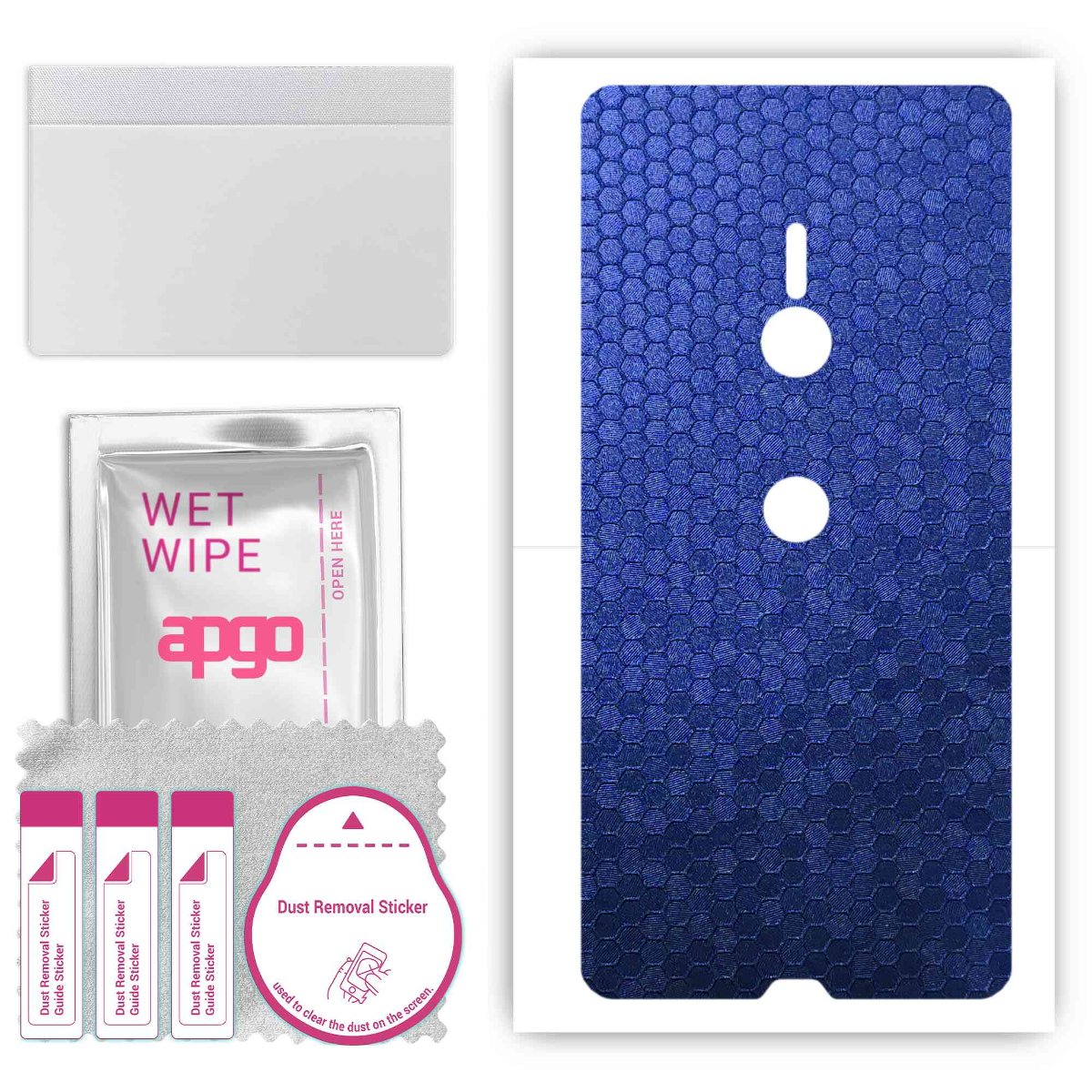 Folia naklejka skórka strukturalna na TYŁ do Sony Xperia XZ3 -  Plaster Miodu Niebieski - apgo SKINS