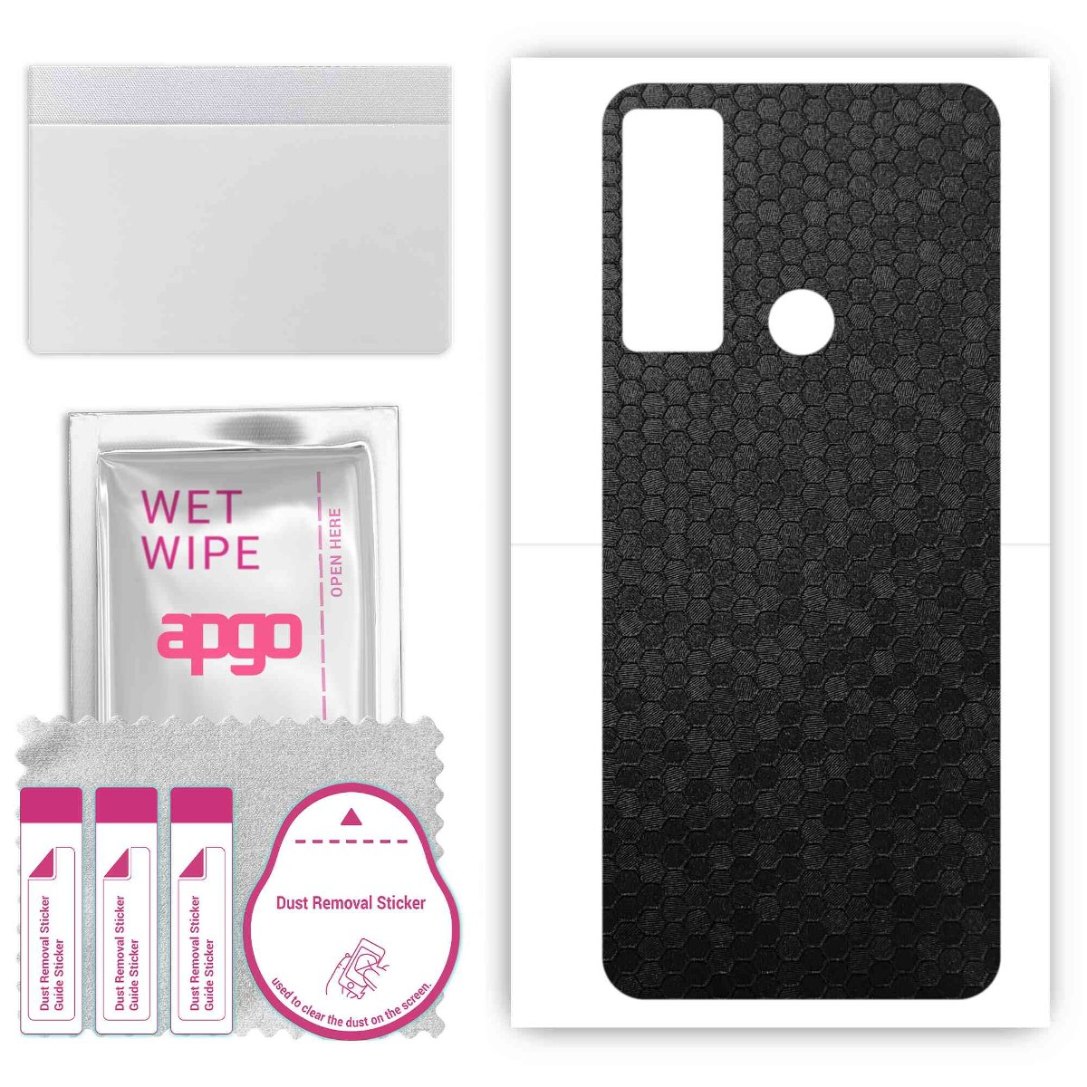 Folia naklejka skórka strukturalna na TYŁ do TCL 5H -  Plaster Miodu Czarny - apgo SKINS