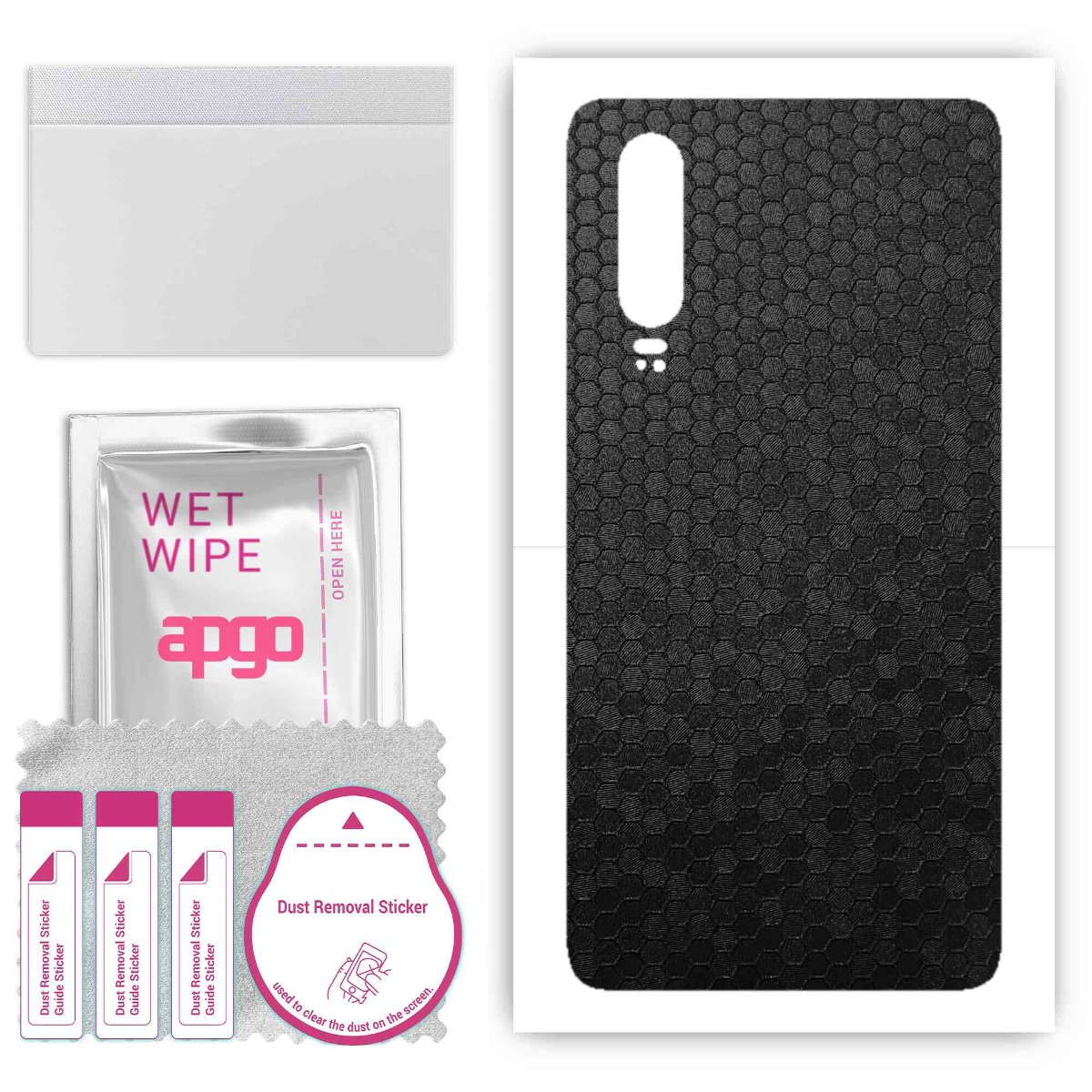 Folia naklejka skórka strukturalna na TYŁ do Huawei P30 -  Plaster Miodu Czarny - apgo SKINS
