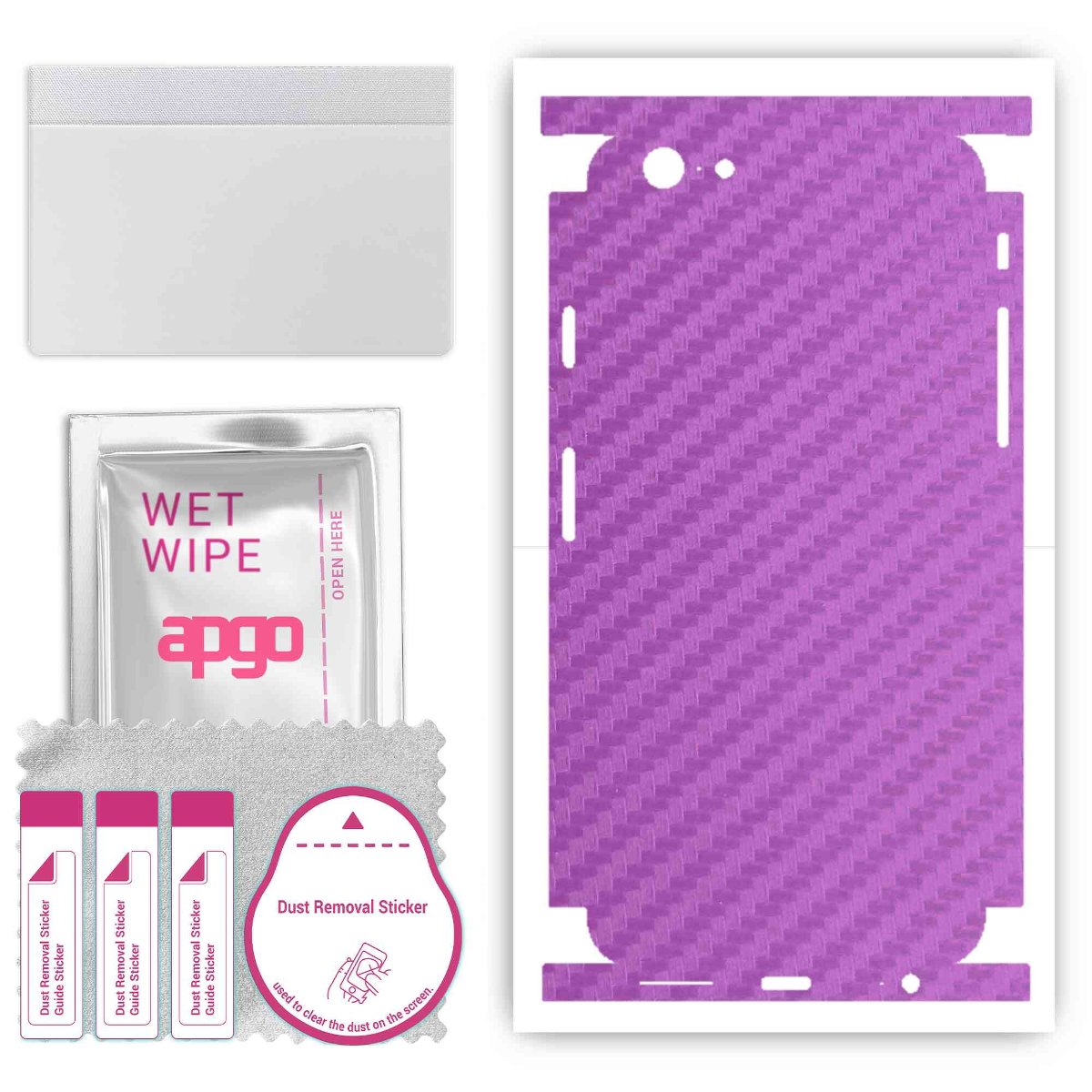 Folia naklejka skórka strukturalna na TYŁ+BOKI do Apple iPhone 6 -  Carbon Fioletowy - apgo SKINS