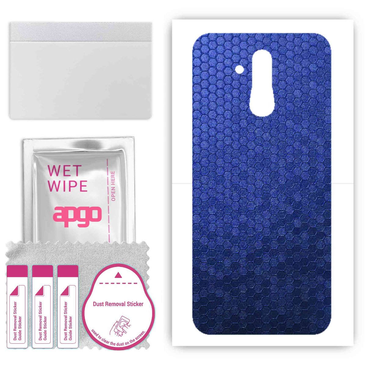 Folia naklejka skórka strukturalna na TYŁ do Huawei Mate 20 lite -  Plaster Miodu Niebieski - apgo SKINS
