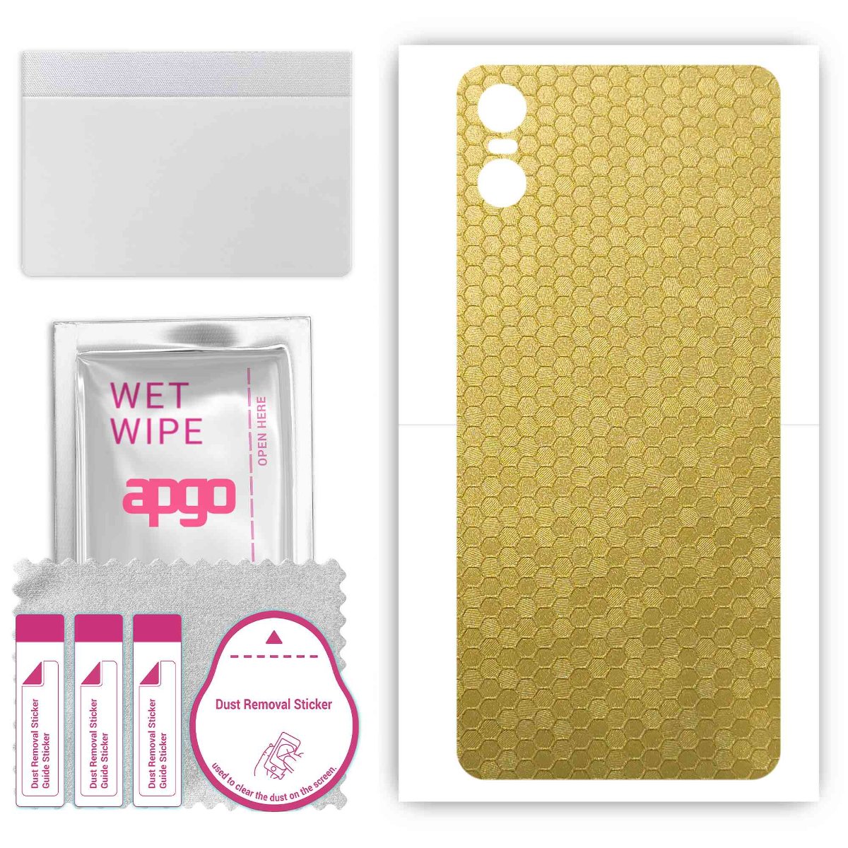 Folia naklejka skórka strukturalna na TYŁ do Motorola One (P30 Play) -  Plaster Miodu Złoty - apgo SKINS